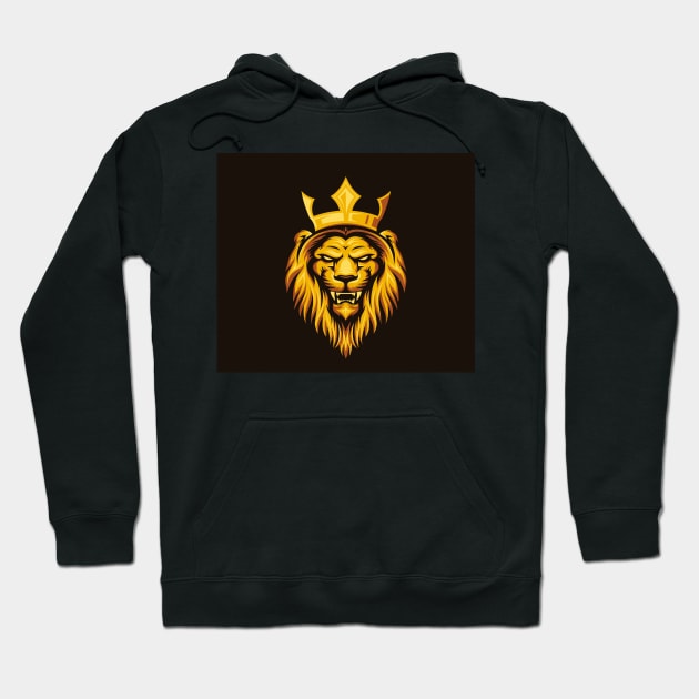 Gold lion Hoodie by daghlashassan